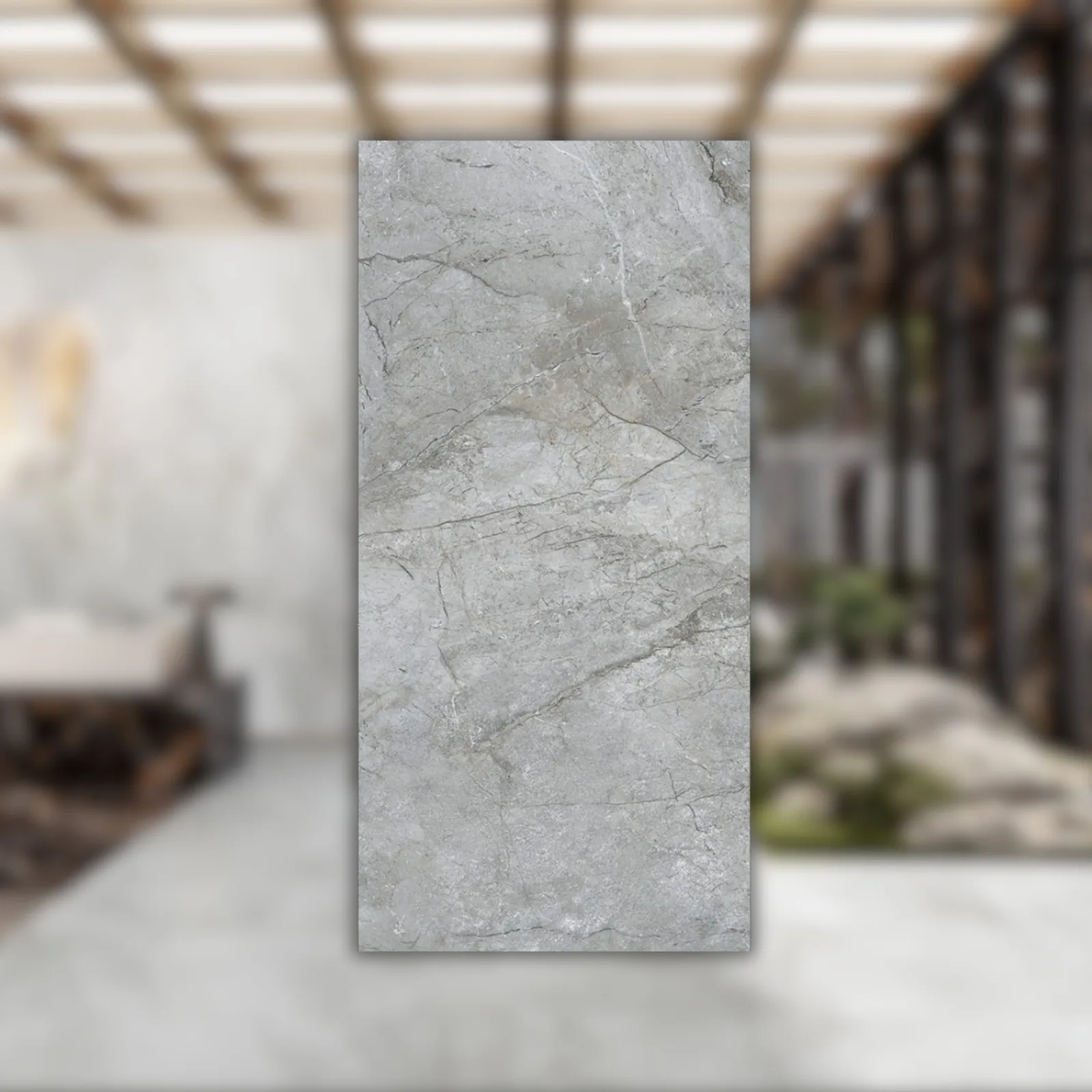 Porcelanato Cinza Mate 120x250 Roca Silver River Lm Mt RET "A"