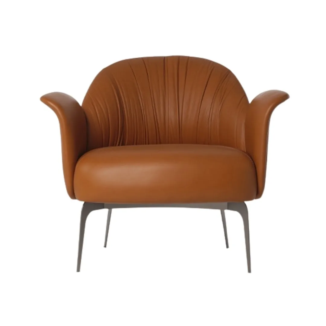 Poltrona Estrutura Interna Multilaminado Anatômico Estofada Assento Com Mola Madeira Tingida/ Aço Pintada 720 x 880 x 750 Tumar Delta