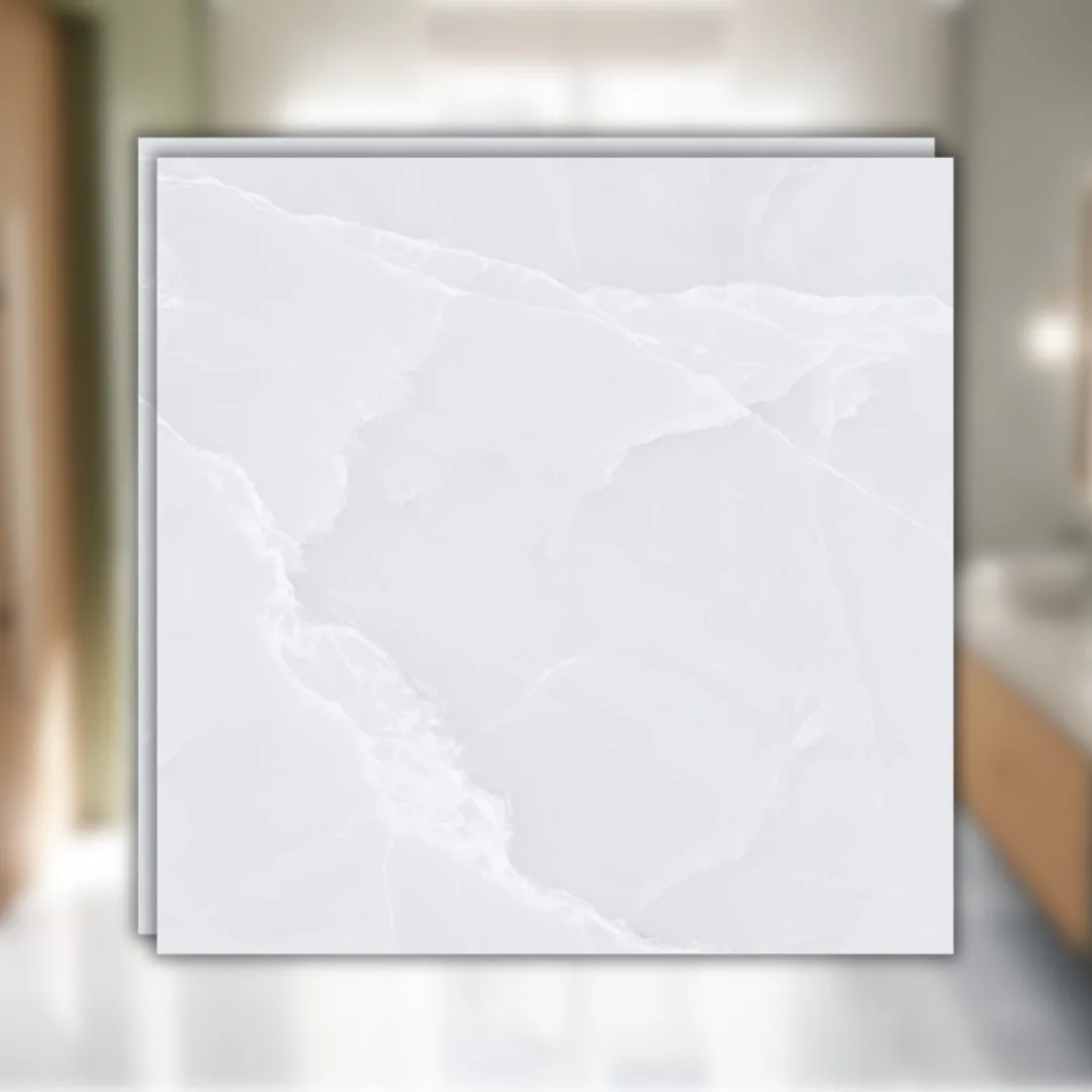 Porcelanato Marmorizado Branco Polido 94x94 Castelli Bianco Onice Lux RET "A"
