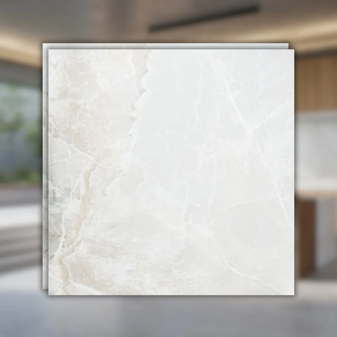 Porcelanato Esmaltado Branco Polido Marmorizado 120x120 Roca LM Athea MC RET "A"
