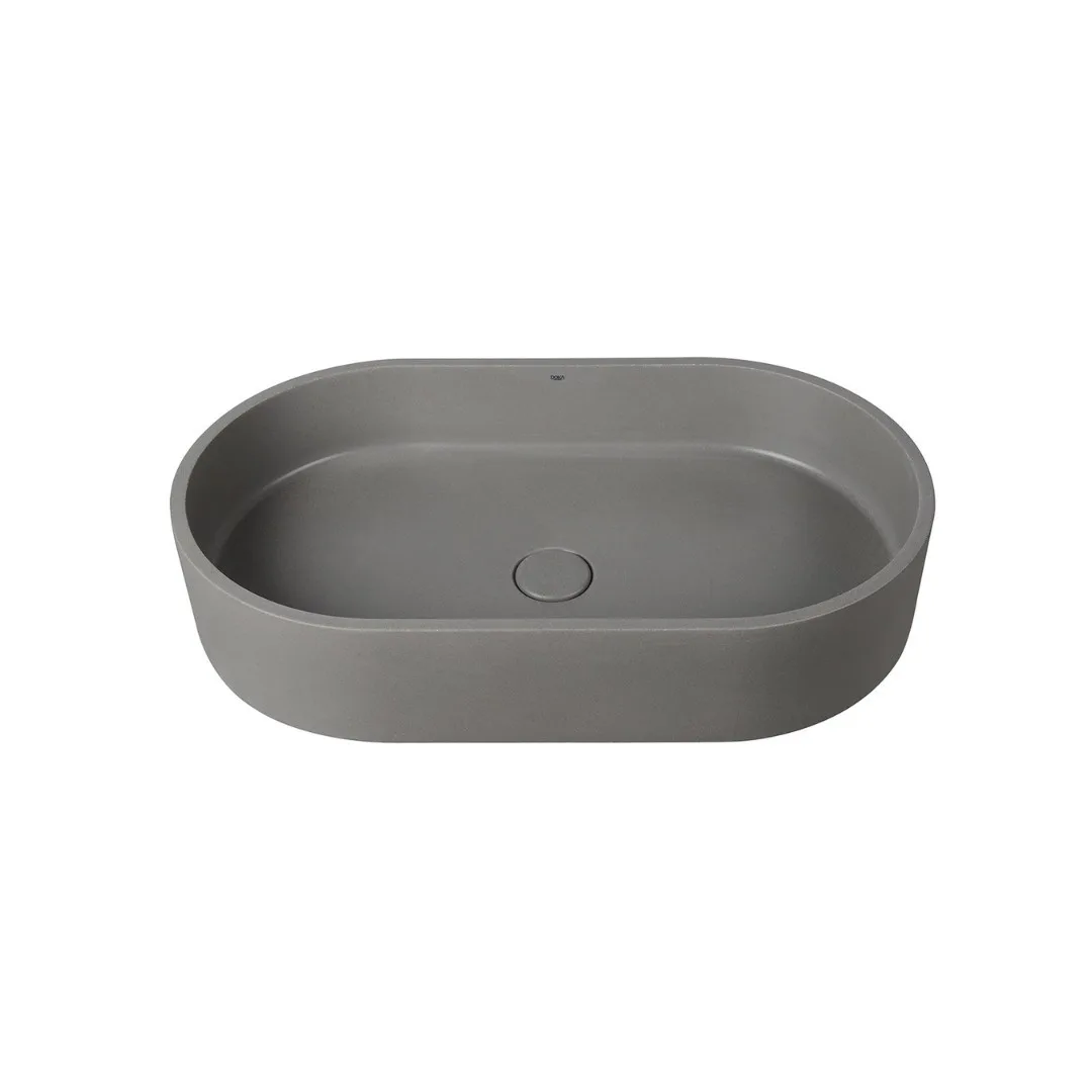 Cuba De Apoio Oval Doka Moss Grey Terrazzo