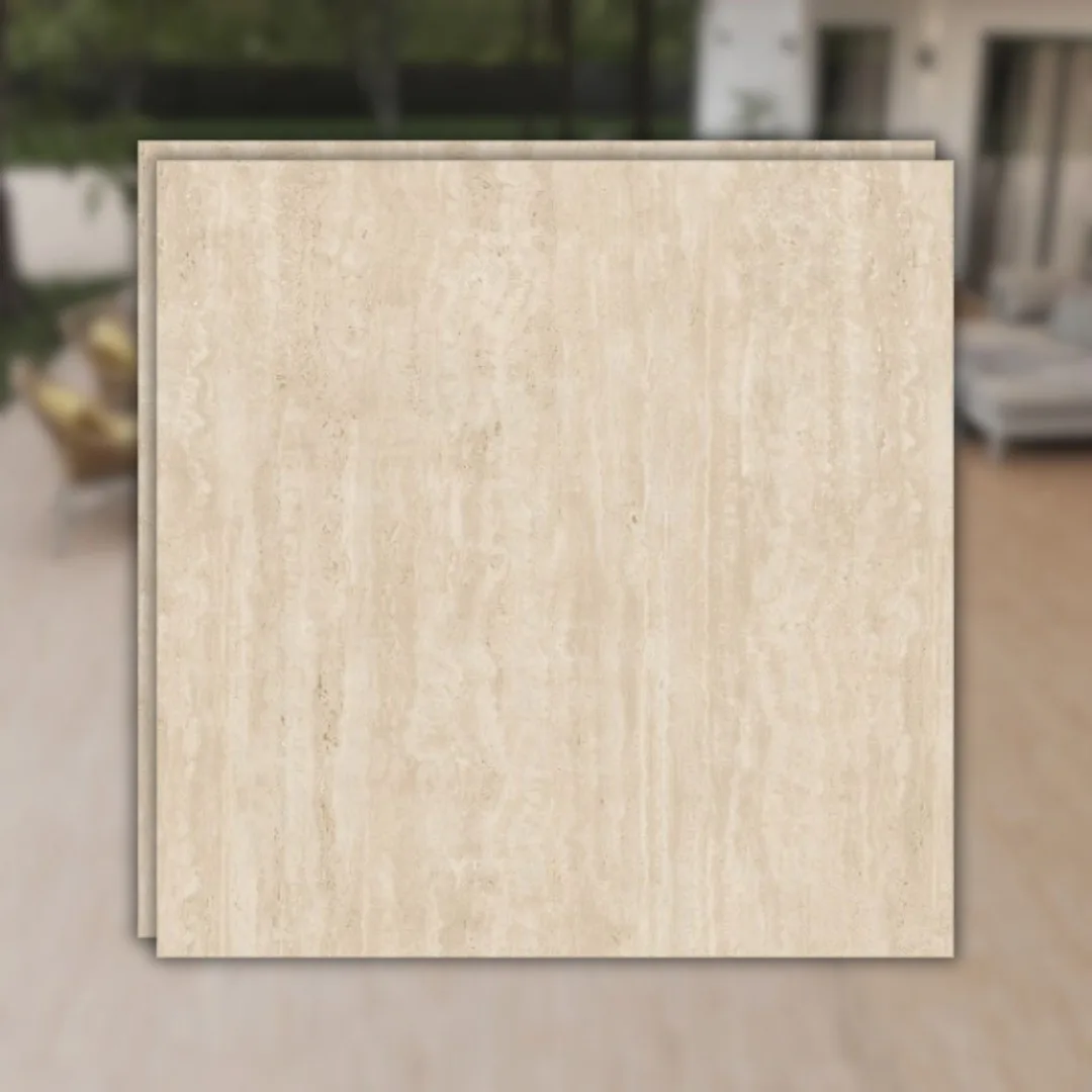 Porcelanato Bege Externo 120x120 Biancogres Travertino Navona RET "A"