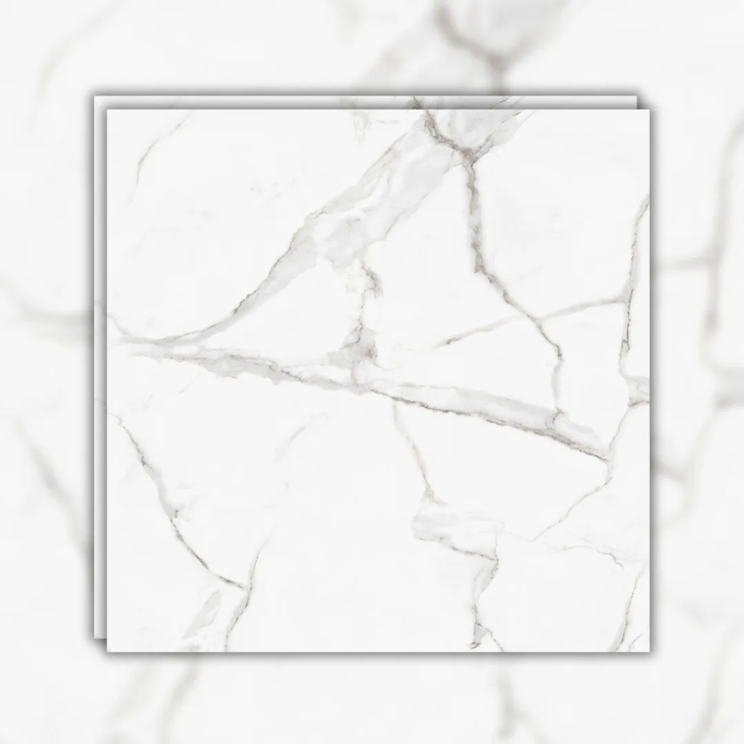 Porcelanato Branco Marmorizado Acetinado 83x83 Damme Calacata RET "A"