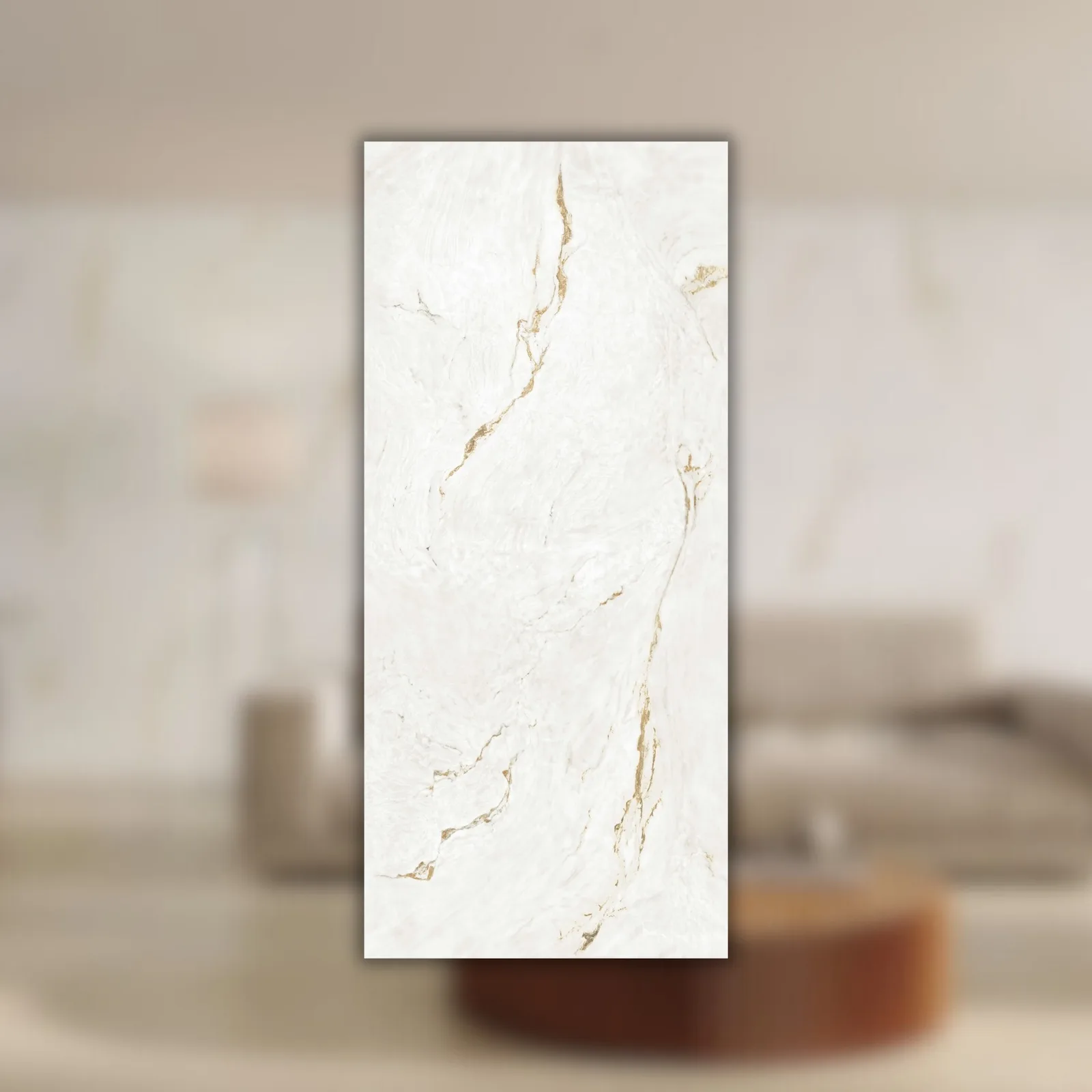 Porcelanato Branco Marmorizado Polido 120x270 Portinari Parana Gold Wh RET "A"