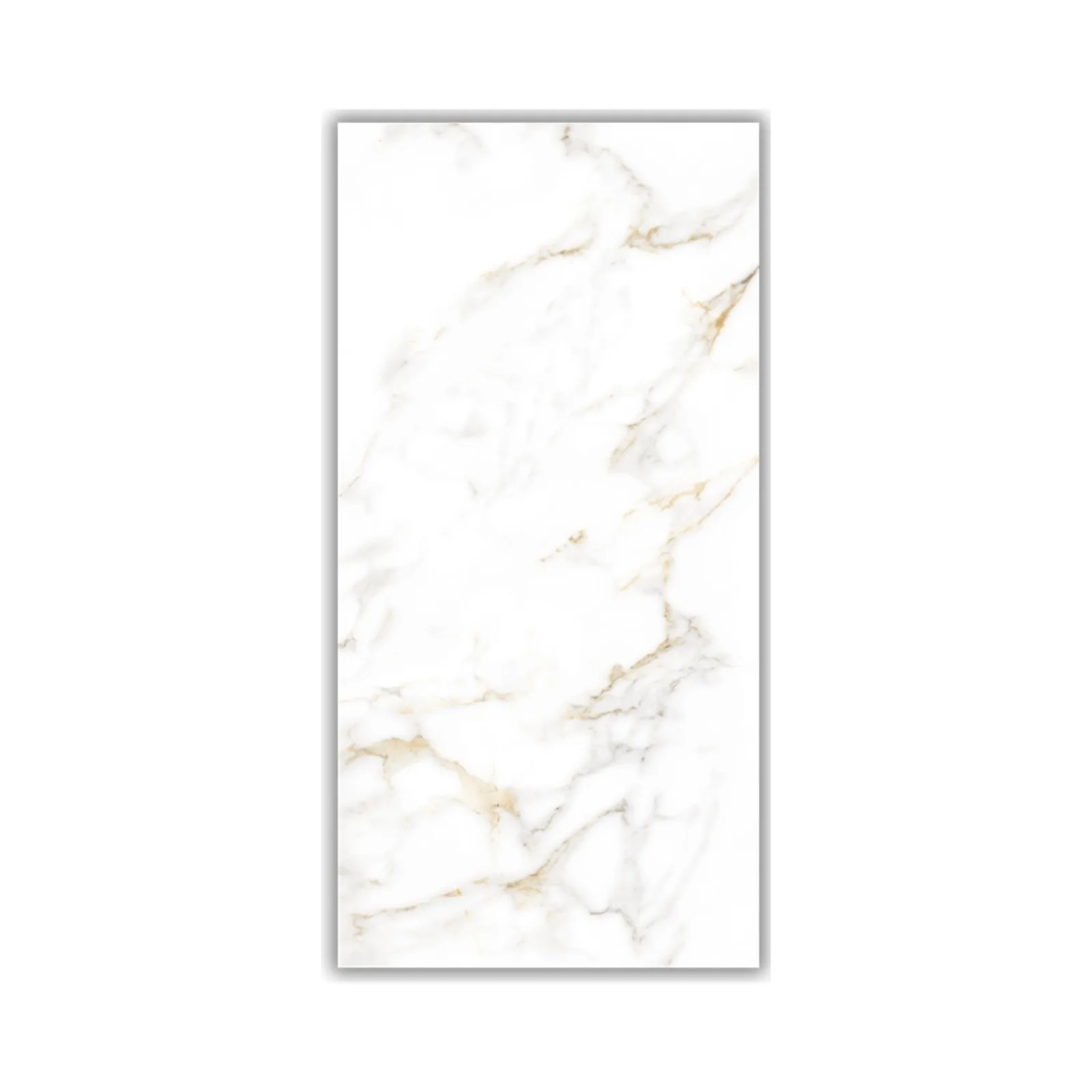 Porcelanato Branco Marmorizado Polido 62x121 Helena Acrópole RET "A"
