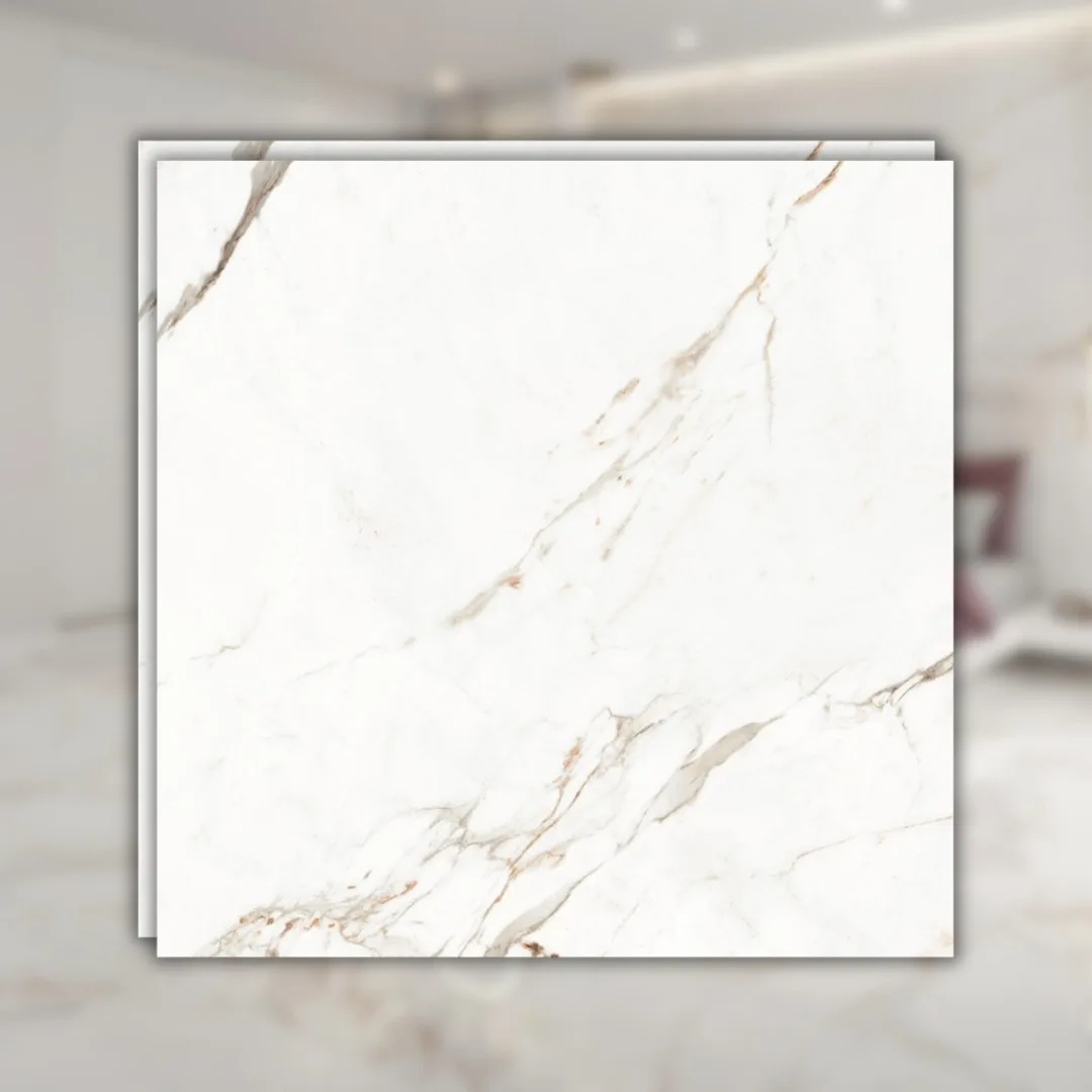 Porcelanato Branco Marmorizado Polido 82x82 Damme Capraia RET "A"