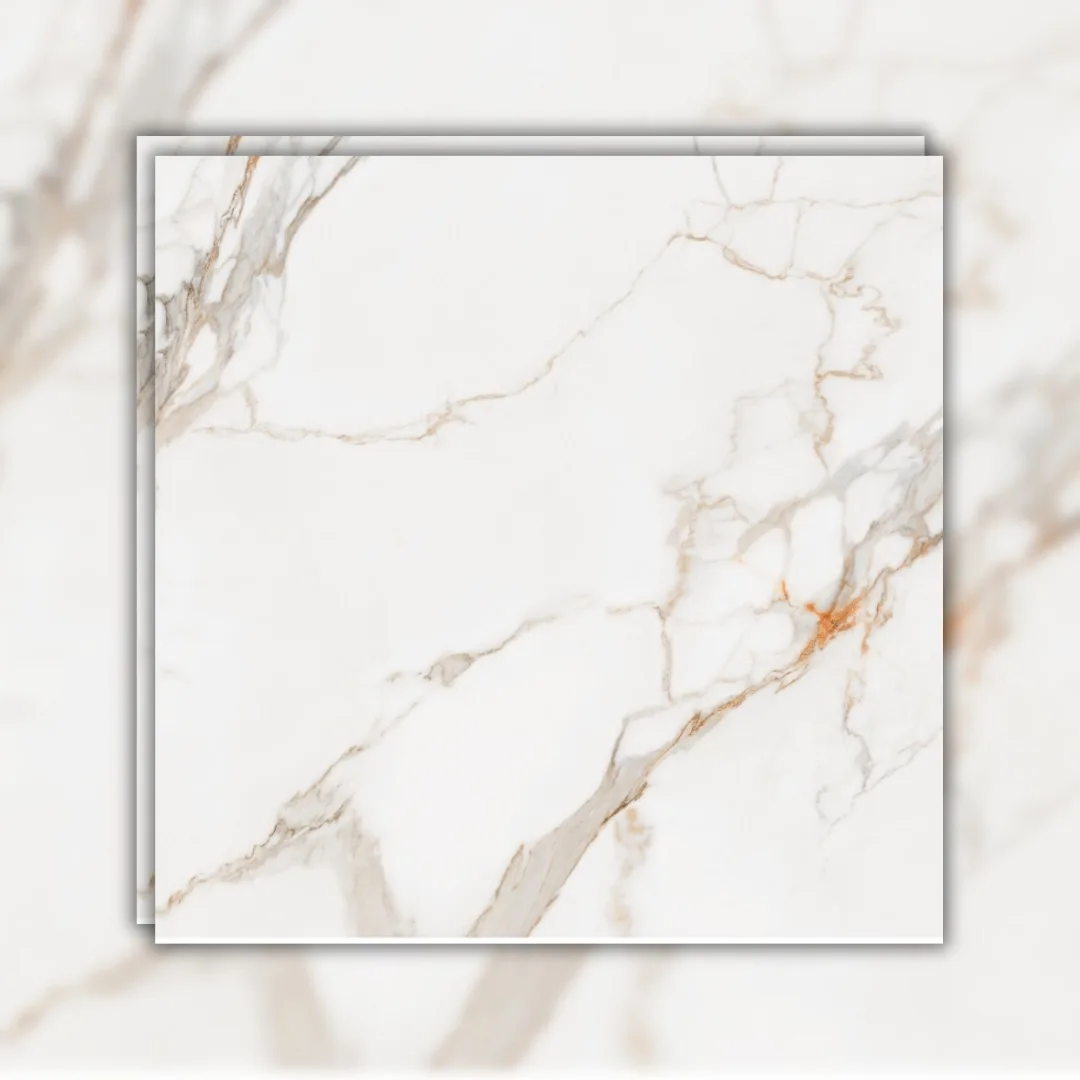 Porcelanato Marmorizado Branco Polido 90x90 Incepa Calacatta Oro RET "A"