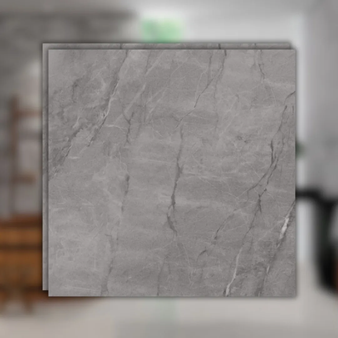 Porcelanato Marmorizado Cinza Acetinado 100x100 Portinari Pietra di Savoie RET "A"