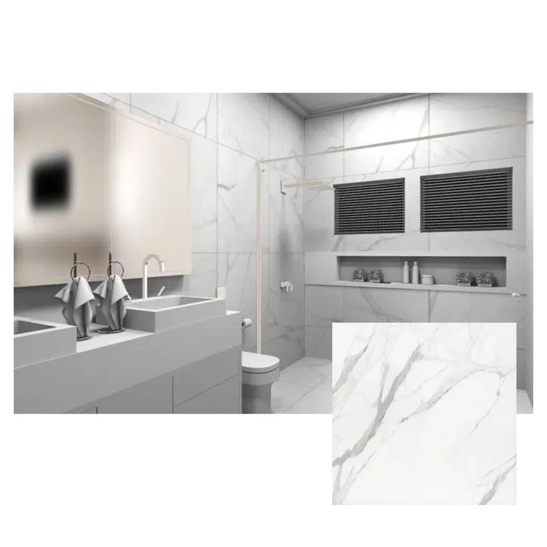 Porcelanato Cimento Acetinado 90x90 Decortiles Carrara (1.63m2 /caixa)