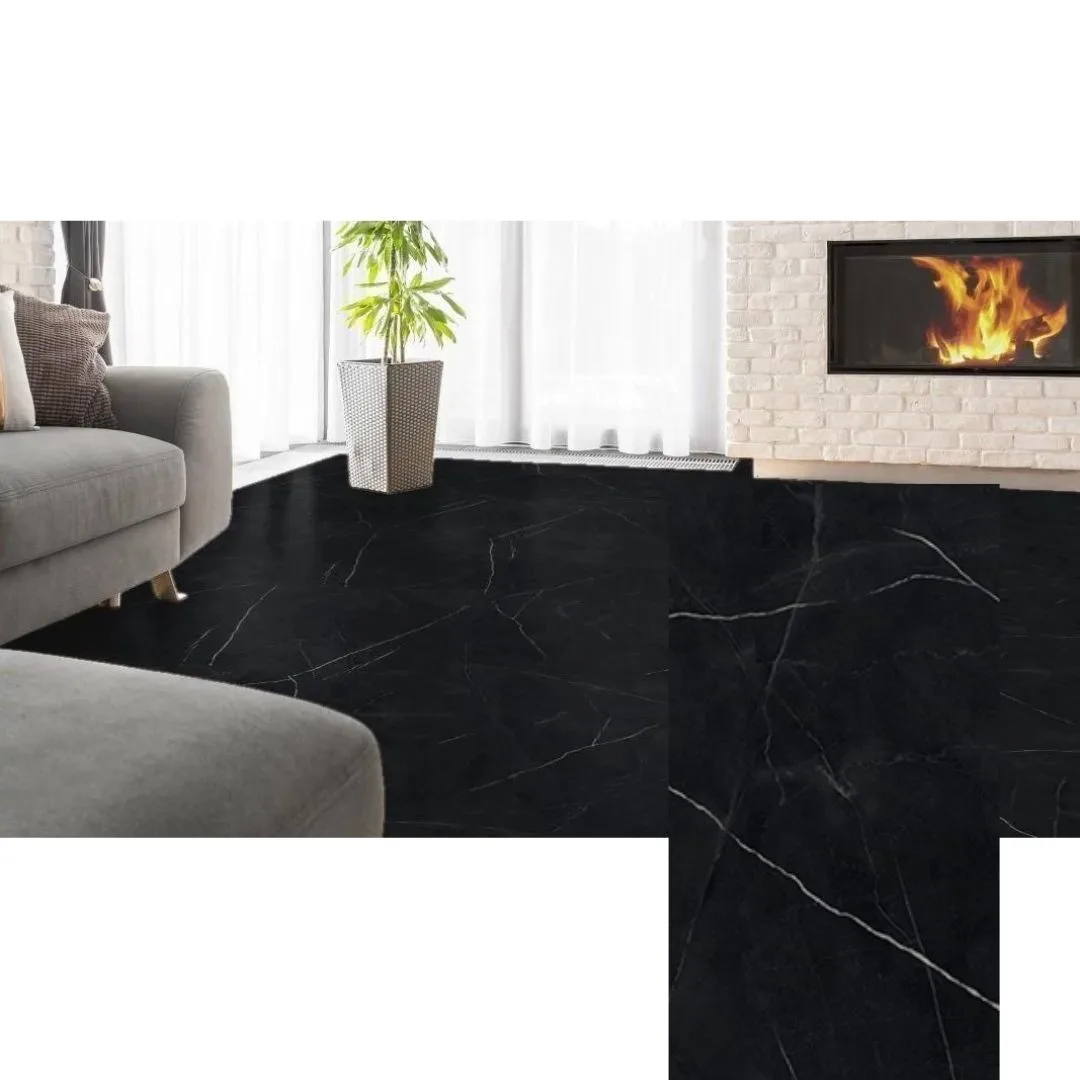 Porcelanato Cimento Polido 80,5x140 Villagres Royal Black RET "A"