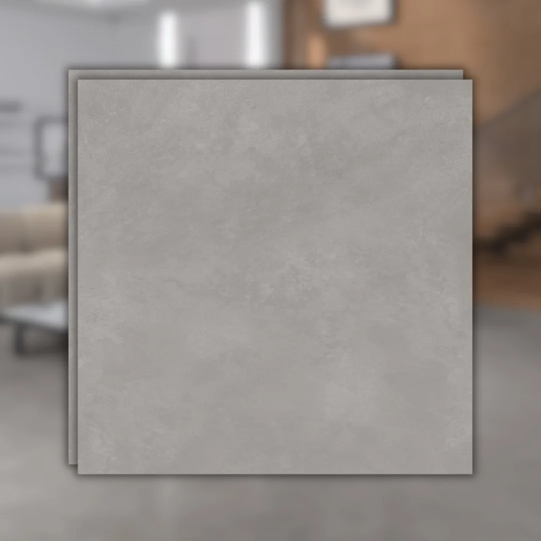 Porcelanato Cinza Acetinado 83x83 Helena Manhatan Smoky RET "A"