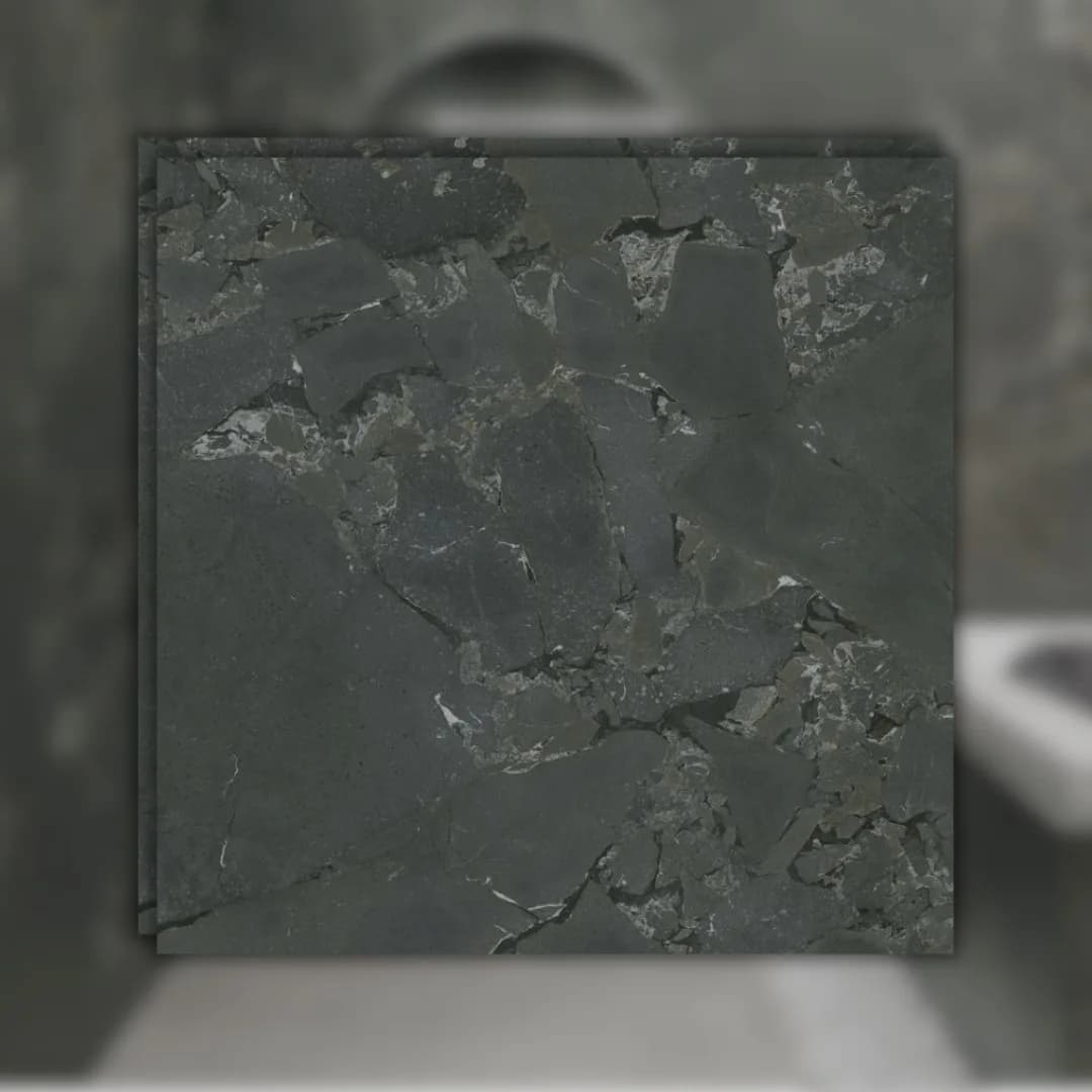 Porcelanato Cinza Acetinado 94x94 Castelli Pietra Negresco RET "A"