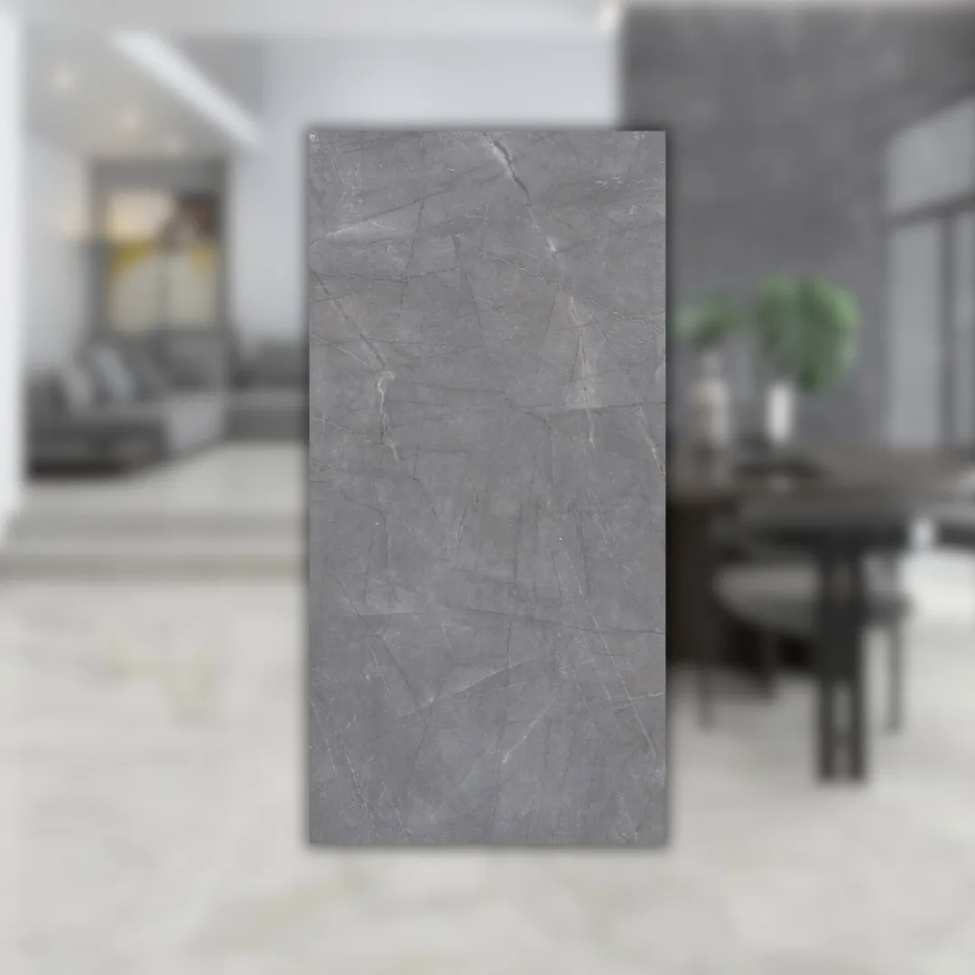 Porcelanato Cinza Polido 62x121 Damme Pulpis Grafite RET "A"