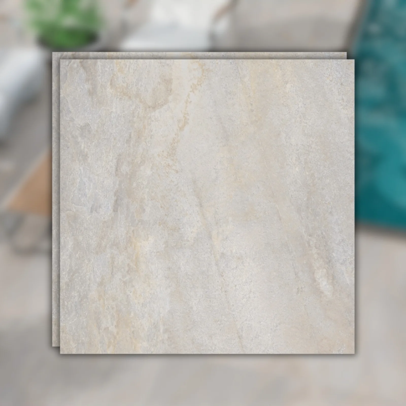 Porcelanato Cinza Rustico 83x83 Damme Pedra Mineira RET "A"