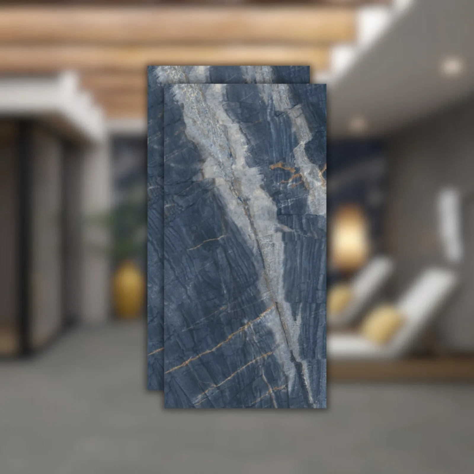 Porcelanato Polido Damme Ocean Blue Azul 62x121 RET "A"