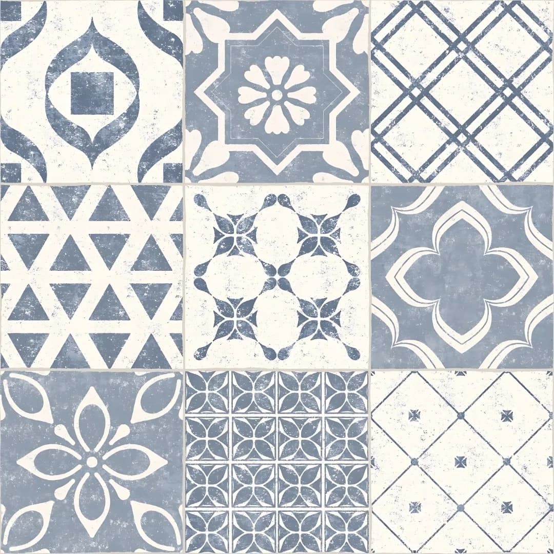 Porcelanato Decorativo Azul Natural 60x60 Portinari Lisboa Bl RET "A"