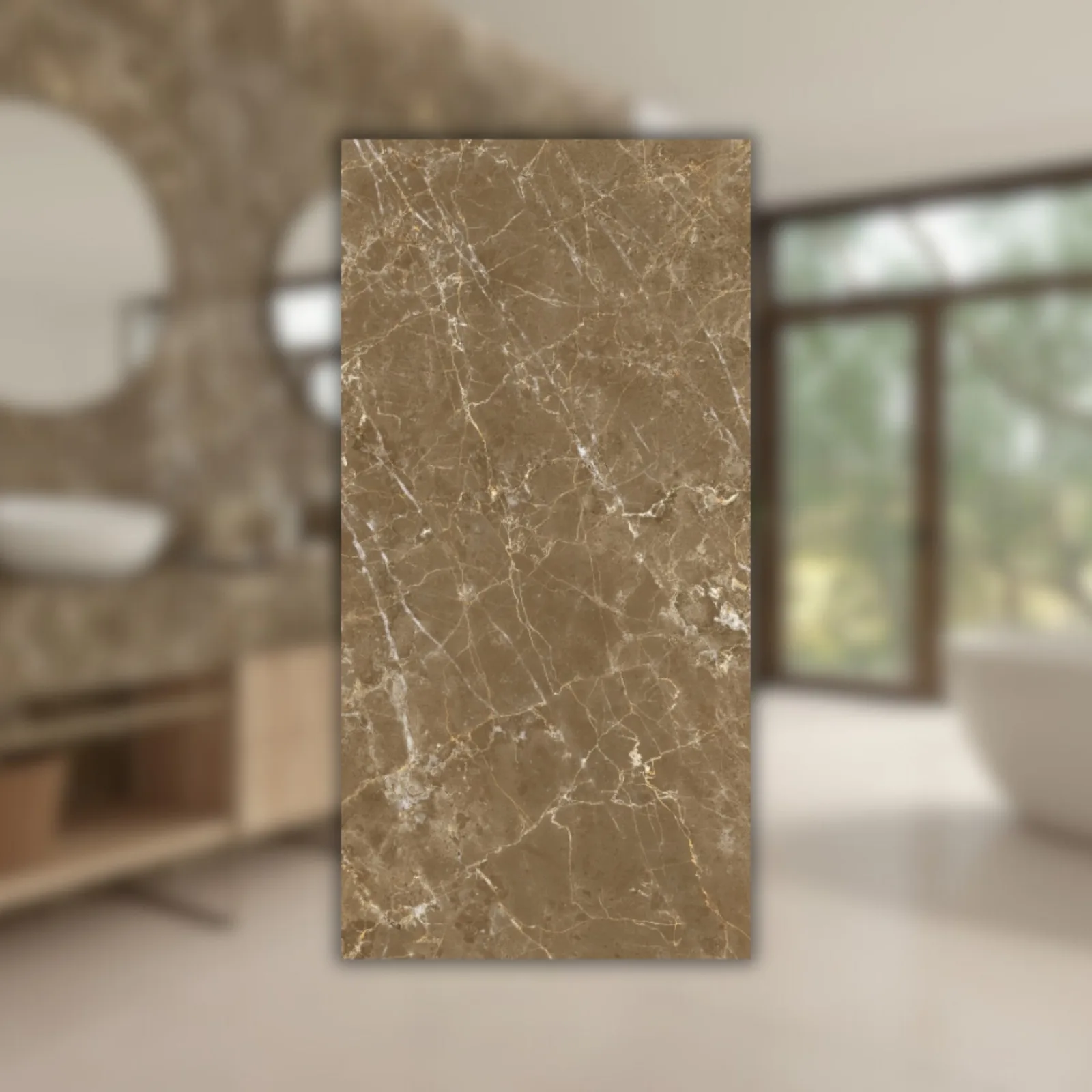 Porcelanato Marmorizado Acetinado 62x121 Damme Capuccino RET "A"