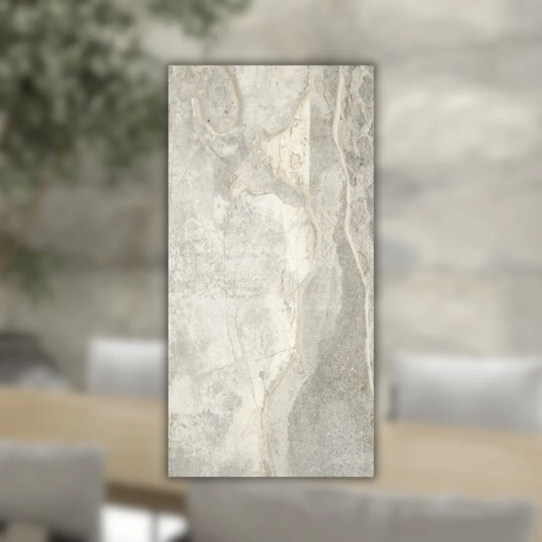 Porcelanato Marmorizado Cinza DDG 62x121 Damme Pompeia RET "A"