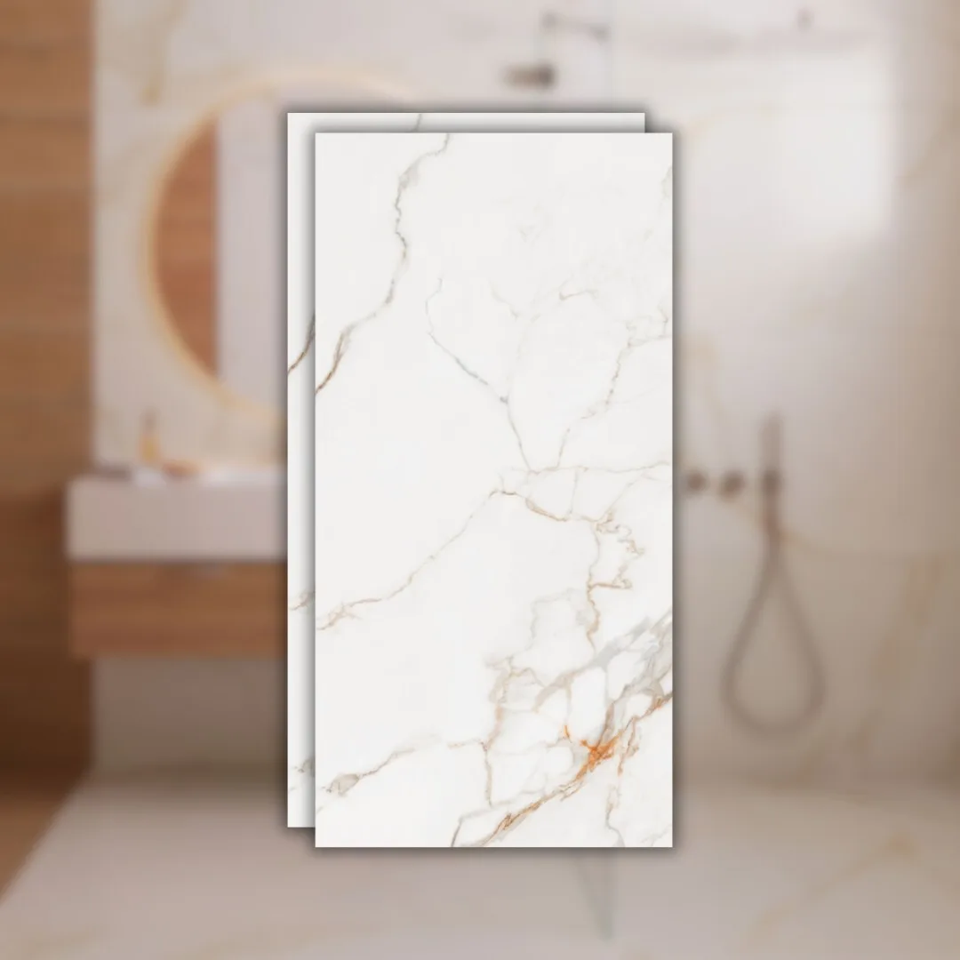 Porcelanato Marmorizado Branco Acetinado 60x120 Incepa Calacatta Oro RET "A"