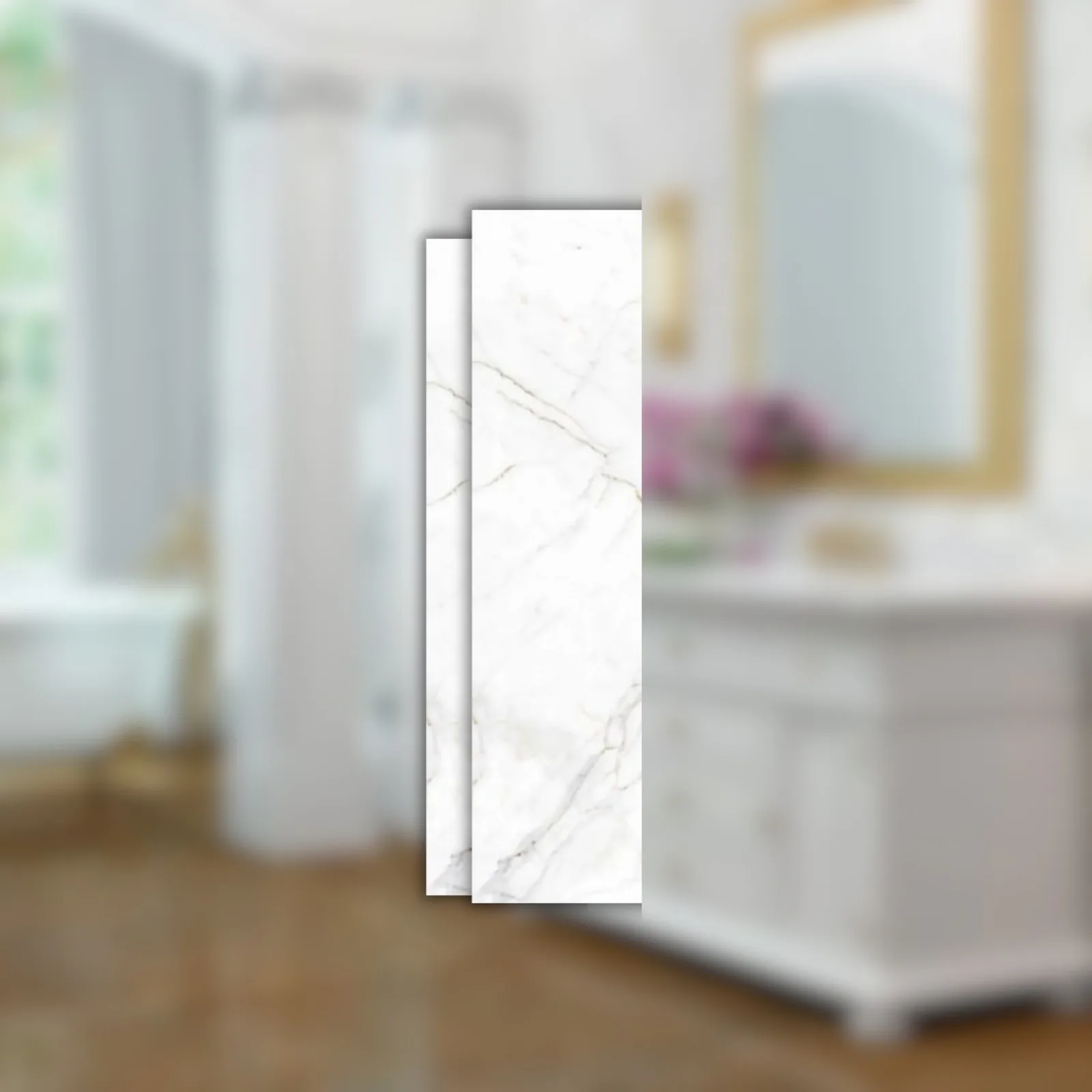 Porcelanato Marmorizado Branco Acetinado 62x122 Castelli Gran Castel Tasso RET "A"