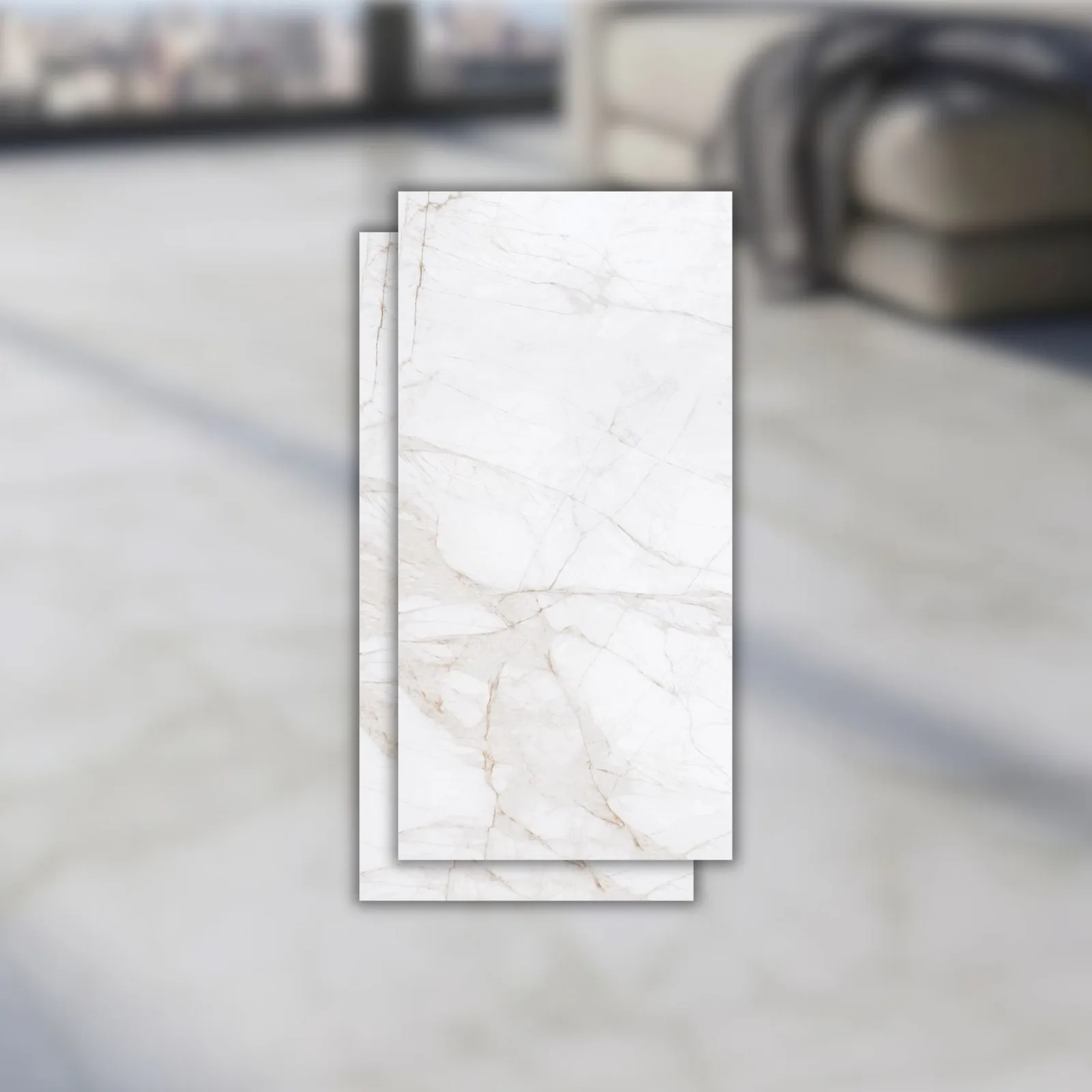 Porcelanato Marmorizado Branco Polido 60x120 Incepa LM Marmo Real Branco RET "A"