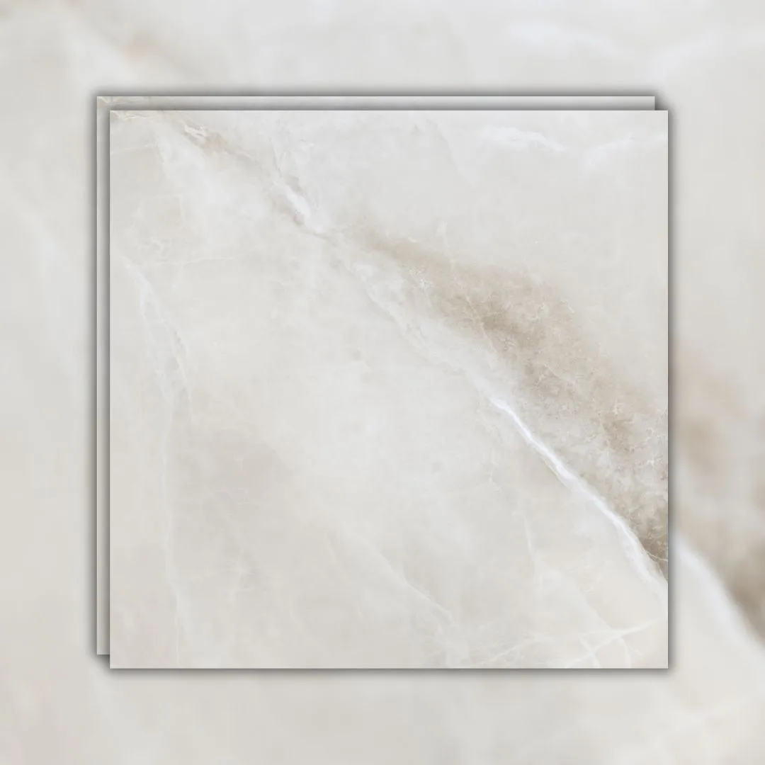 Porcelanato Marmorizado Branco Polido 90x90 Incepa Onice Lm RET "A"