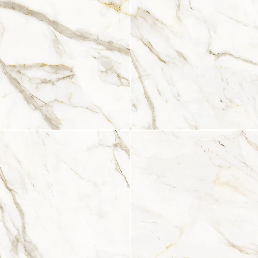 Porcelanato Marmorizado Branco Portinari Lumina Calacata Gd Natural 100x100