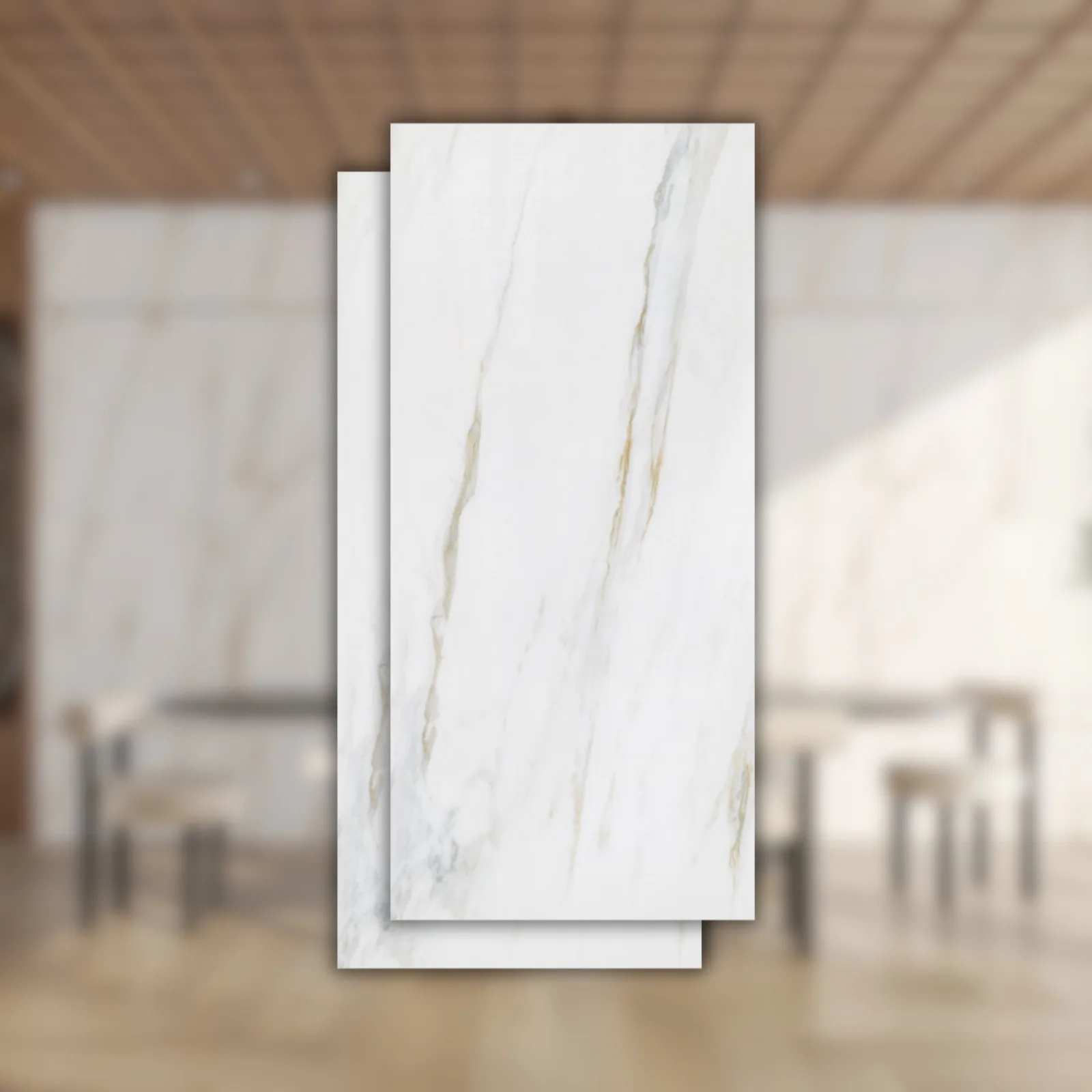 Porcelanato Marmorizado Branco Roca Calacata LM Mc Gold 60x120 "A" Micro Crystal