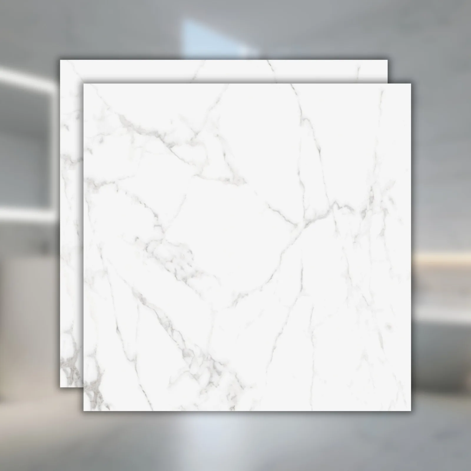 Porcelanato Marmorizado Branco Roca PP Carrara Mate 90x90 "A" Acetinado