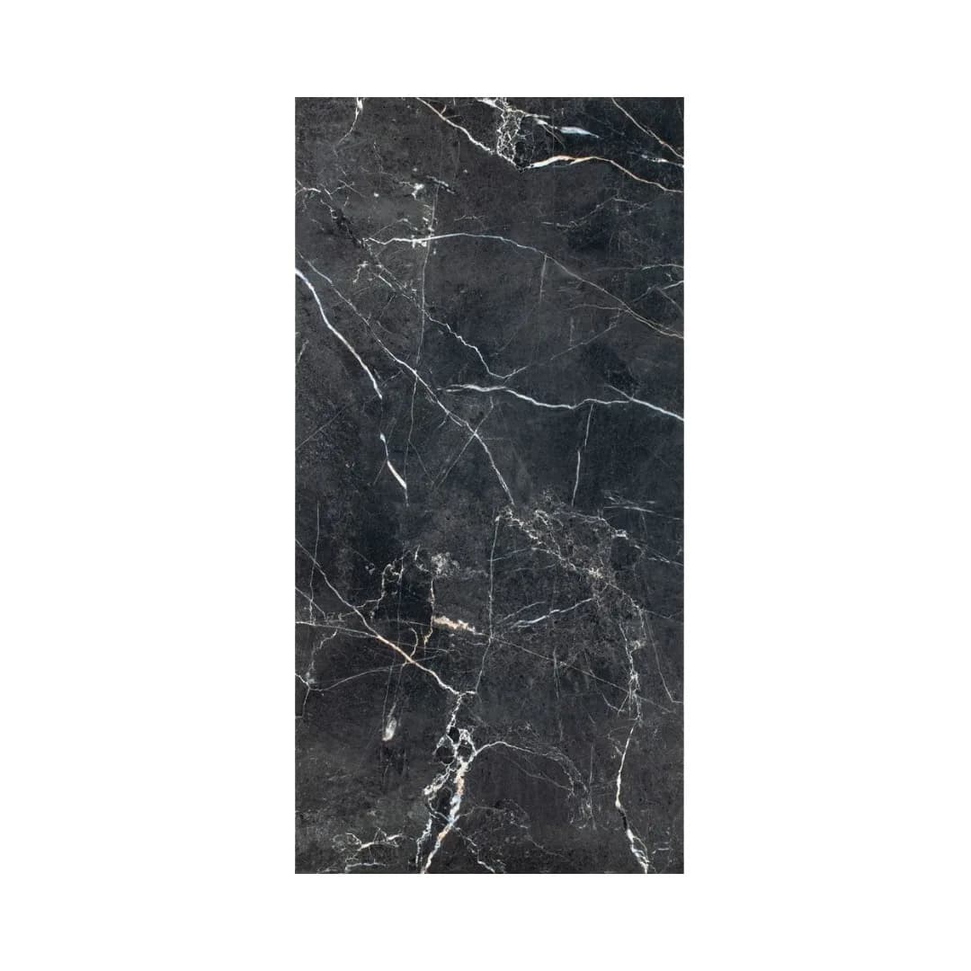 Porcelanato Marmorizado Preto Acetinado 60x120 Roca LM Venato Black Matte RET "A"