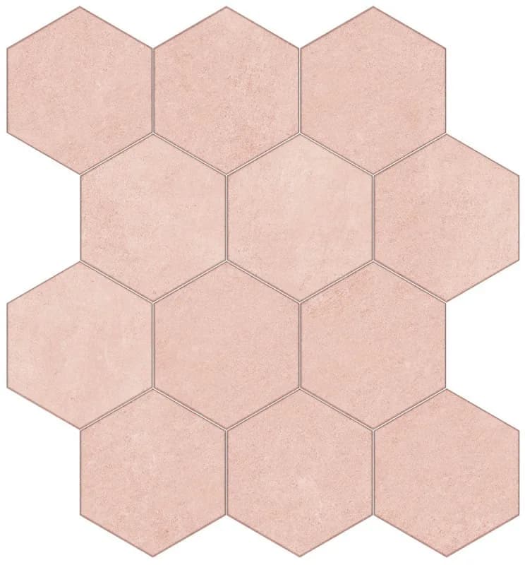 Porcelanato Sense Hexagonal 17x19,5 Cement Pink Bold "A"