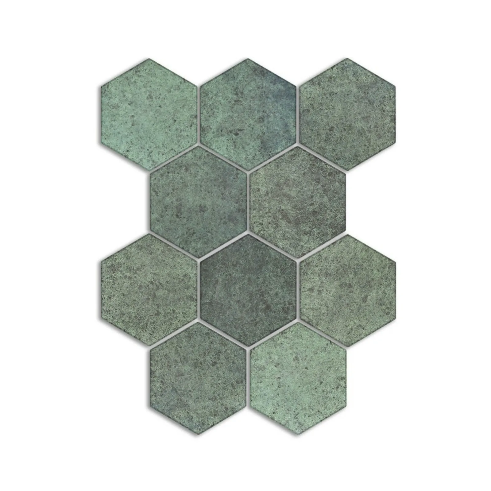 Porcelanato Sense Hexagonal Acqua 17x19,5 Verdi Mate Bold "A"