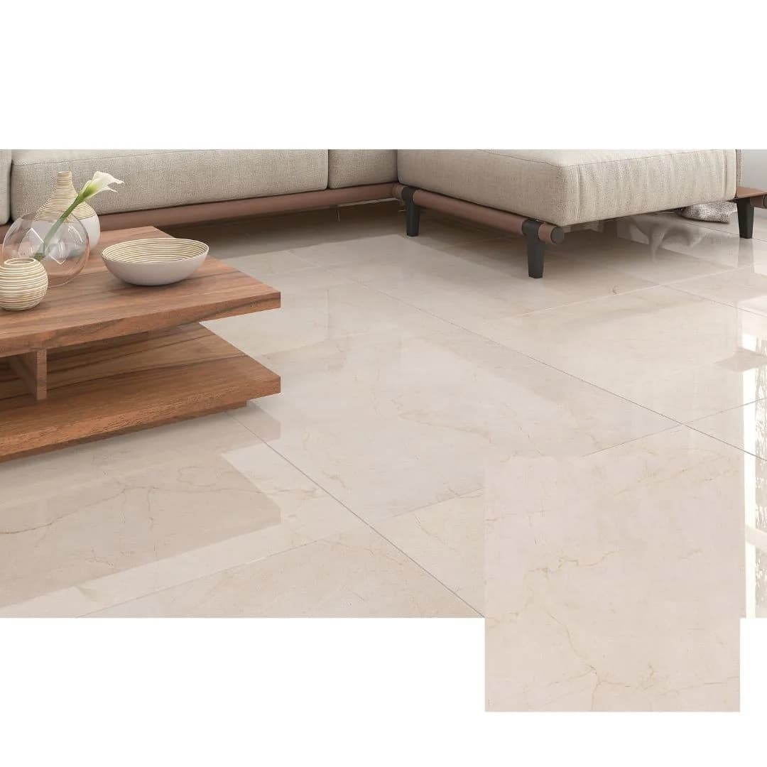 Porcelanato Via Rosa orion 71x71 Creme Polido