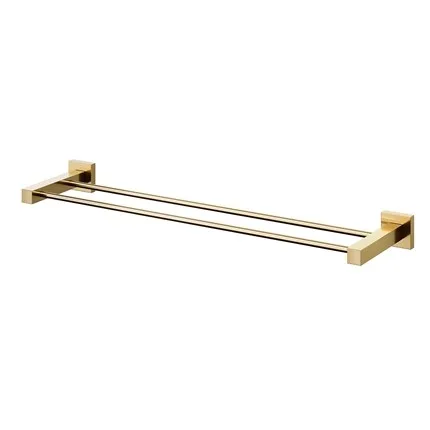 Porta Toalhas Docol Square Ouro Polido Bastao Duplo