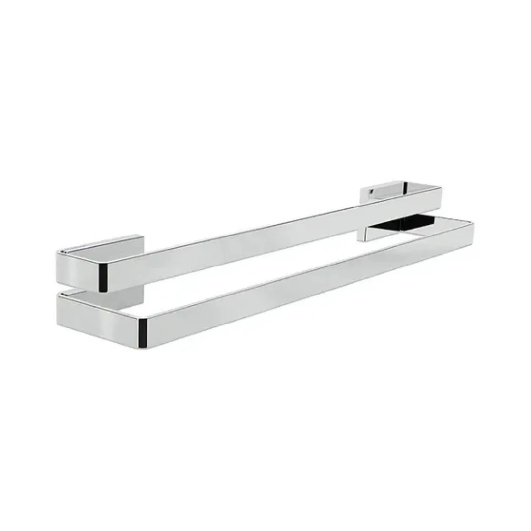Porta Toalhas Duplo 30cm Cromado Polido Zen Spirit