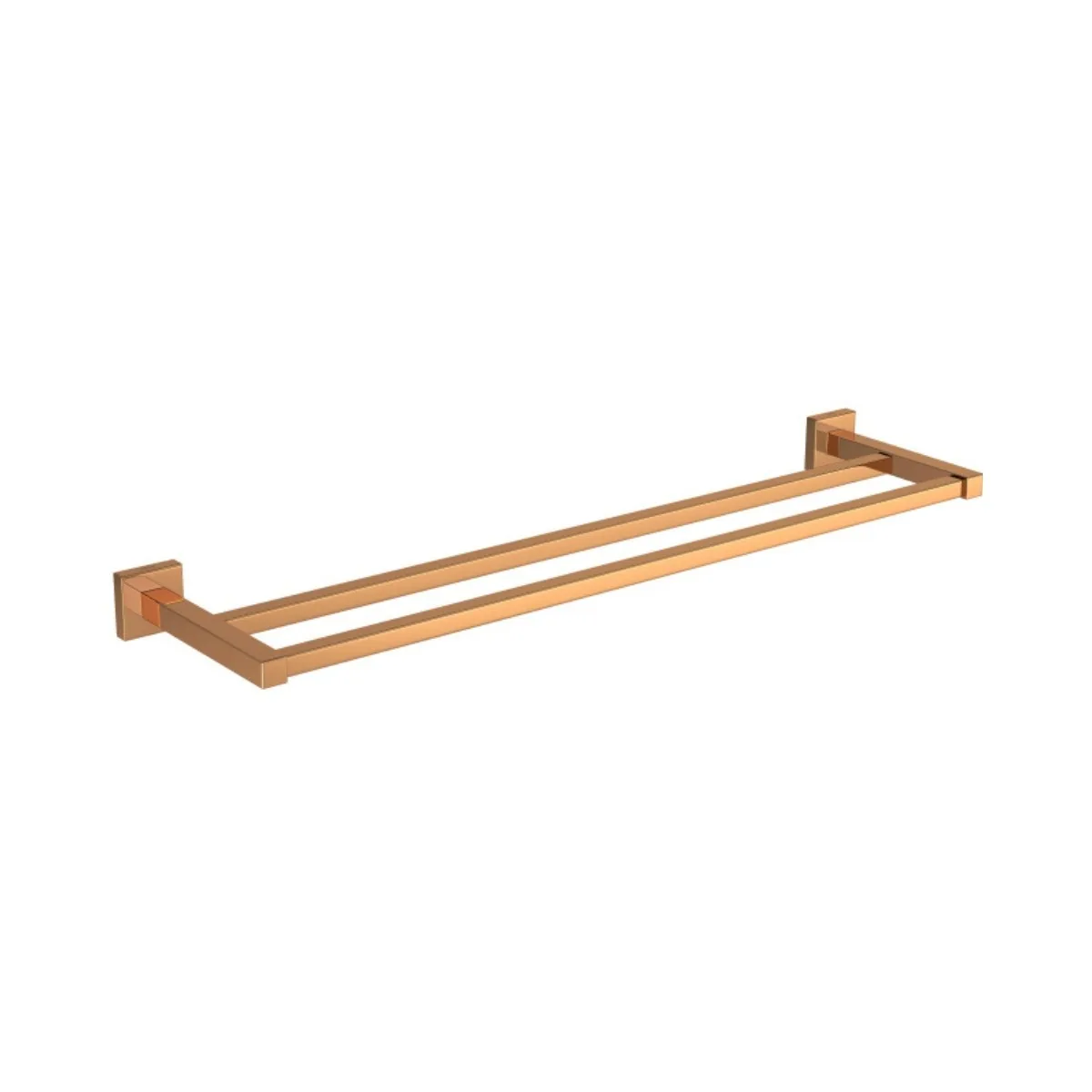 Porta Toalhas Barra Dupla 59cm Red Gold Deca Quadratta