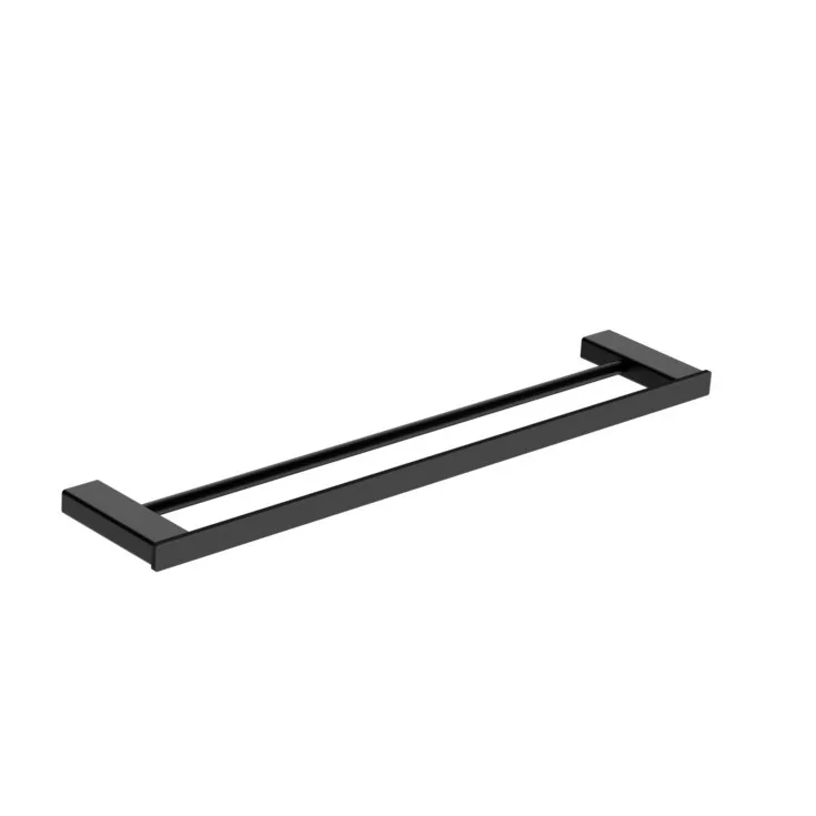 Porta Toalhas Barra Preto Fosco Duplo Lexxa Bagno LX7122B