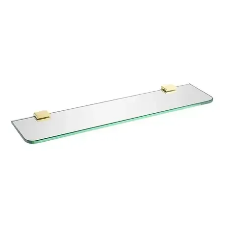 Prateleira de vidro para banheiro 50cm Lexxa Bagno Linha 71 Dourado