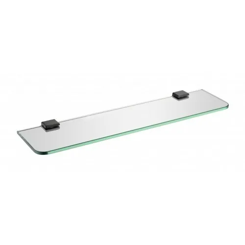 Prateleira de vidro para banheiro 50cm Lexxa Bagno Linha 71 Preto Fosco