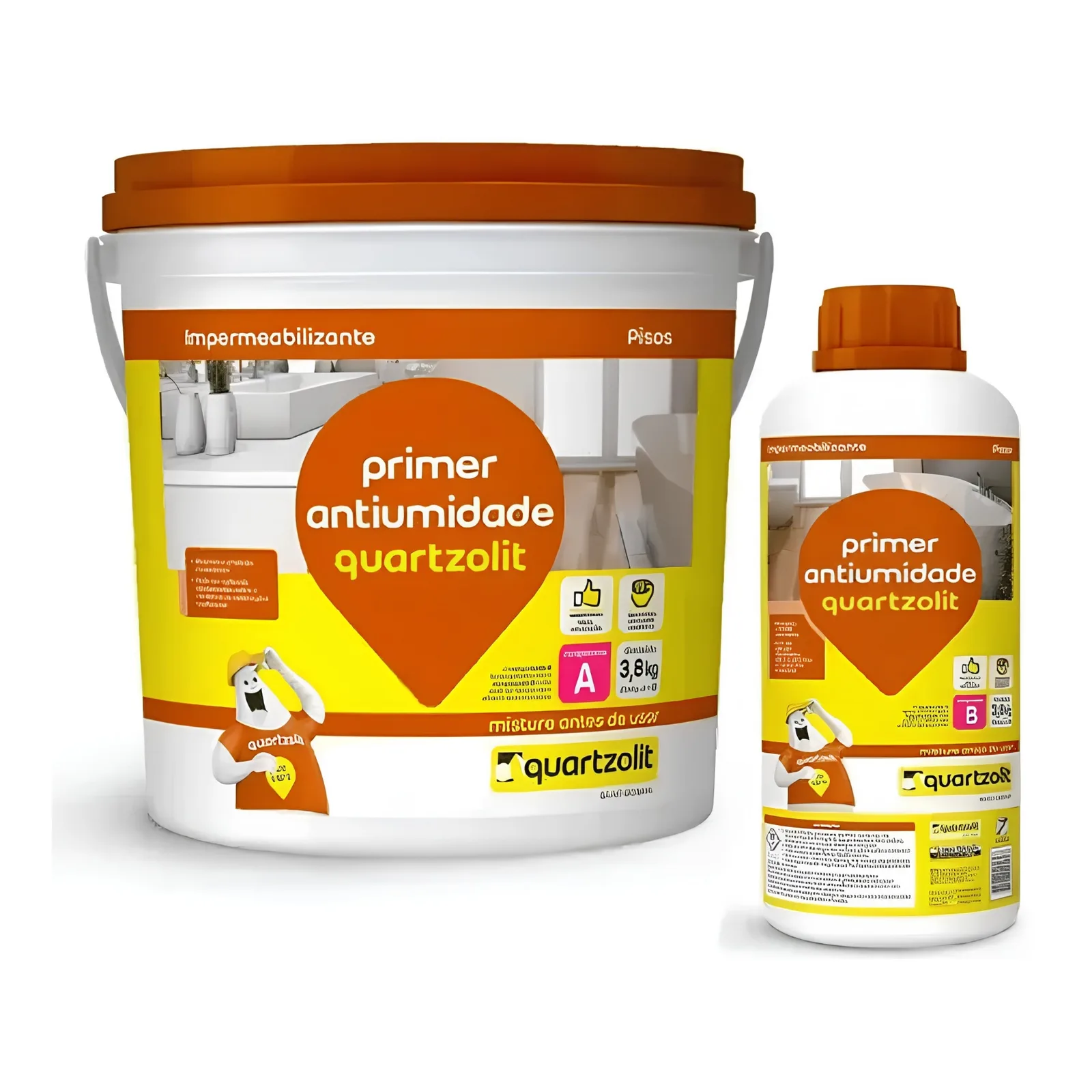 Primer Anti-umidade 3,8kg Quartzolit (Componente A+B)