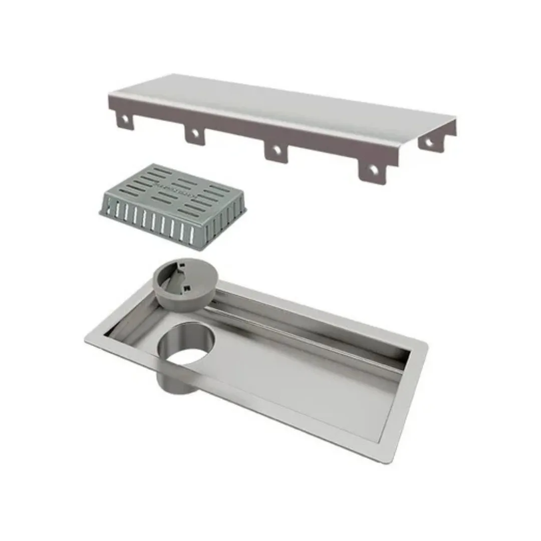 Ralo Base PVC Inox Escovado 25 cm Linear Tiny