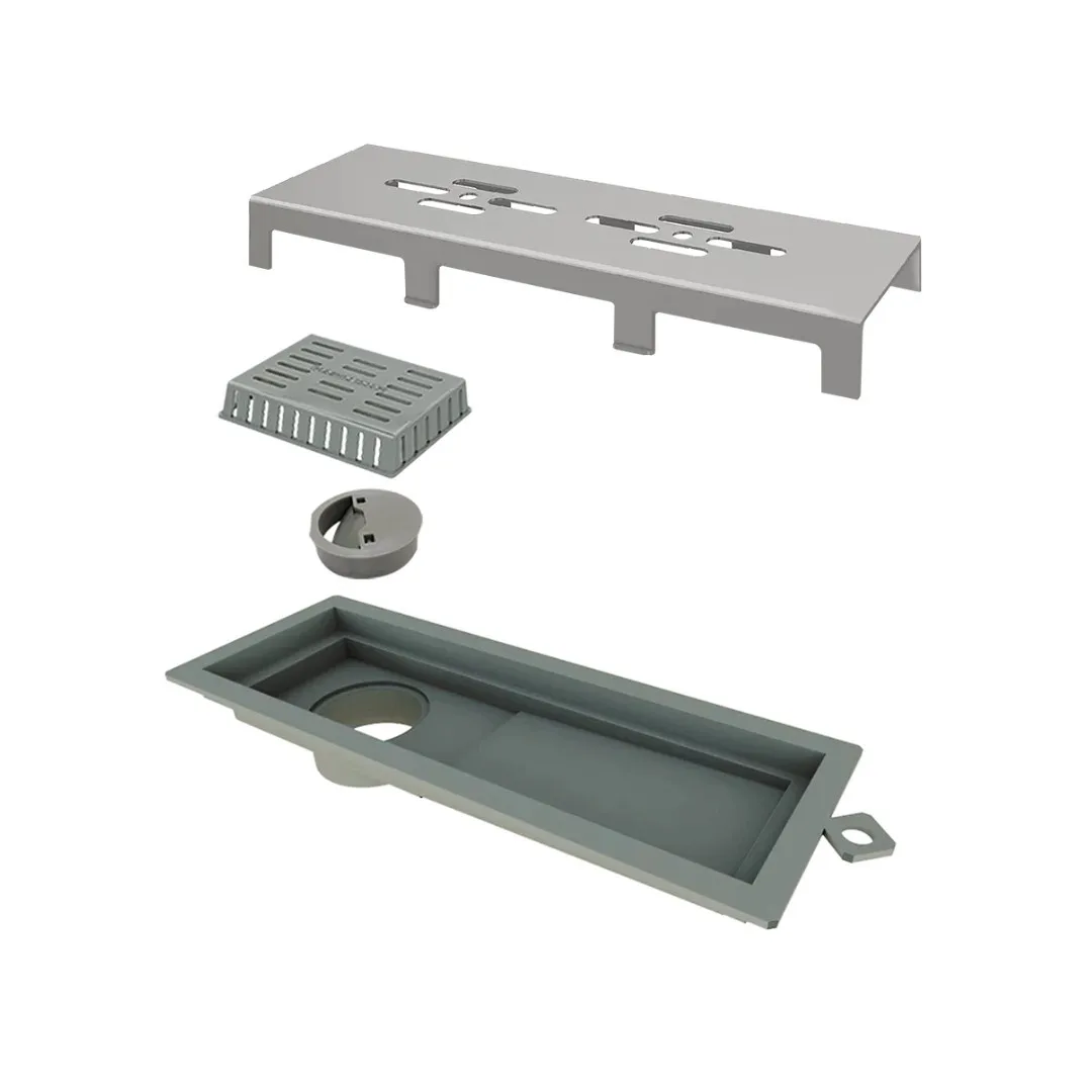 Ralo Base PVC Inox Escovado Vazado 25 cm Linear Tiny