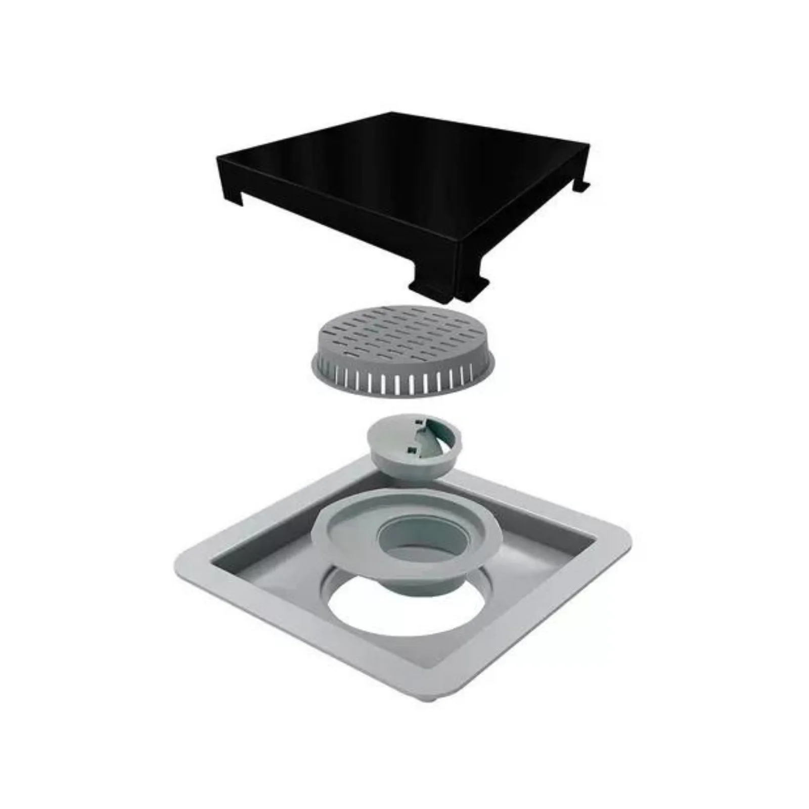 Ralo Black Matte Inox 15x15 Linear Square Line