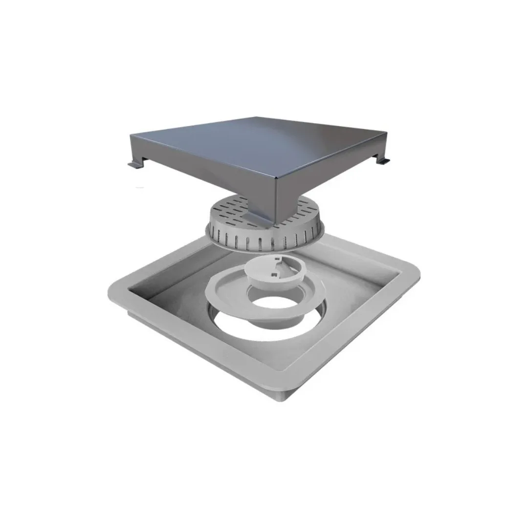 Ralo Linear Elleve Square Tampa Inox 15 x 15 cm