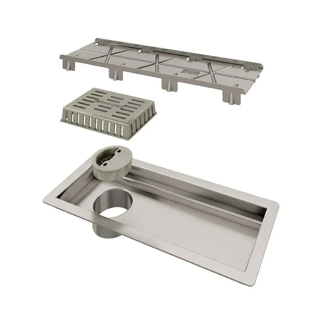 Ralo Tampa Oculta Inox 25 cm Linear Tiny