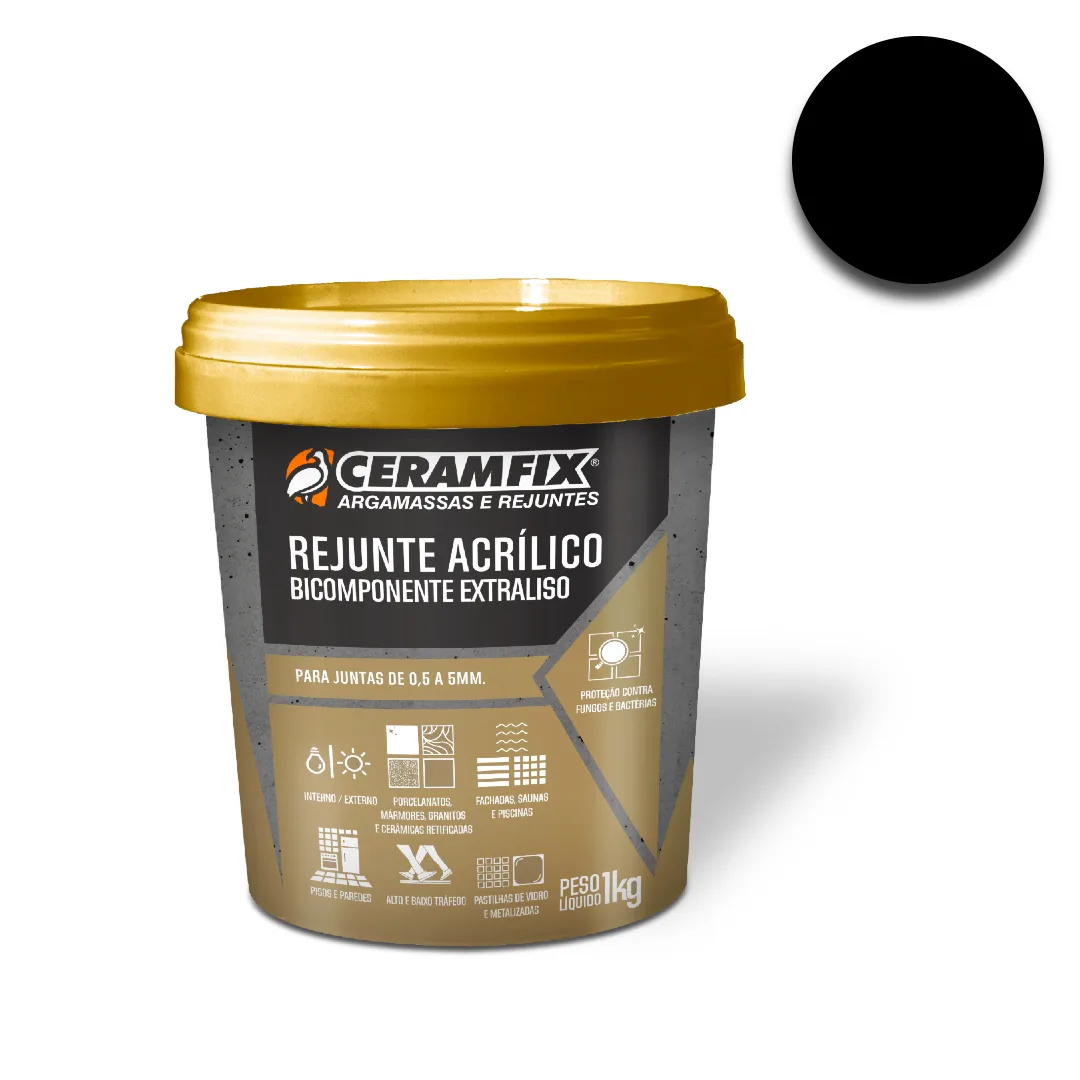 Rejunte Acrilico Ceramfix bicomponente 1kg Preto (#)