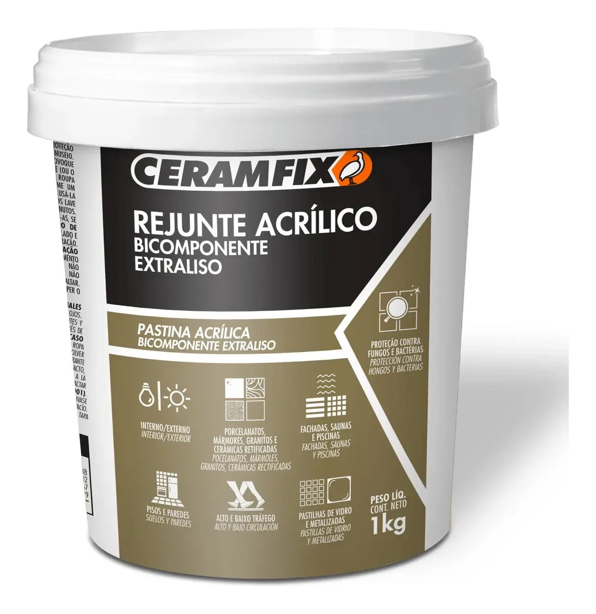 Rejunte Acrílico Bicomponente Extraliso Verde Macuco Ceramfix 1kg