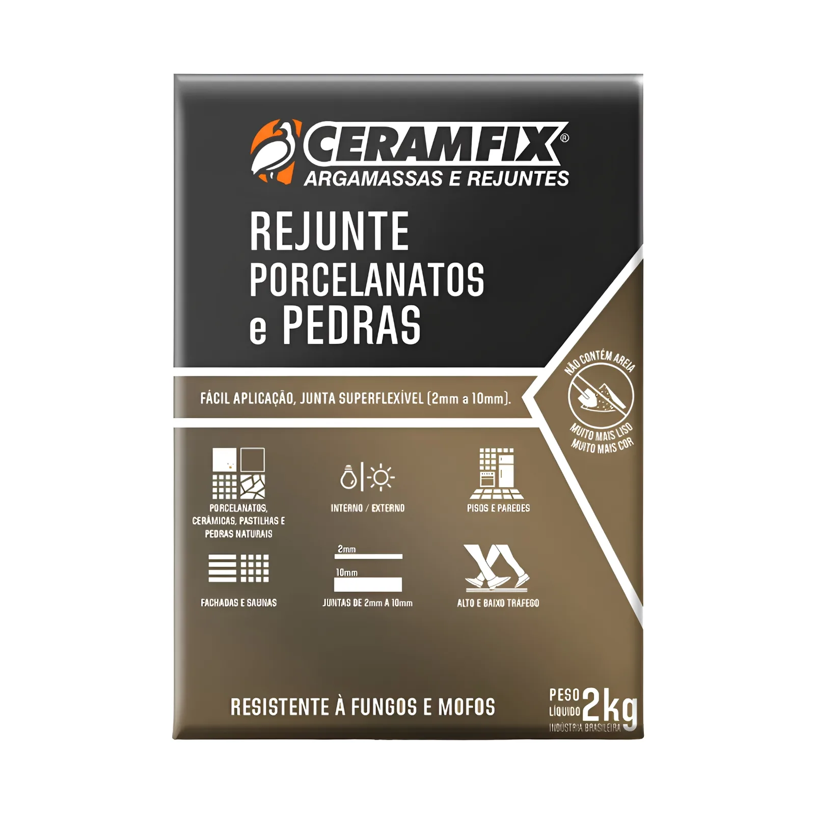 Rejunte Ceramfix Super Flex Porcelanatos Pedras Bege Claro 2 Kg