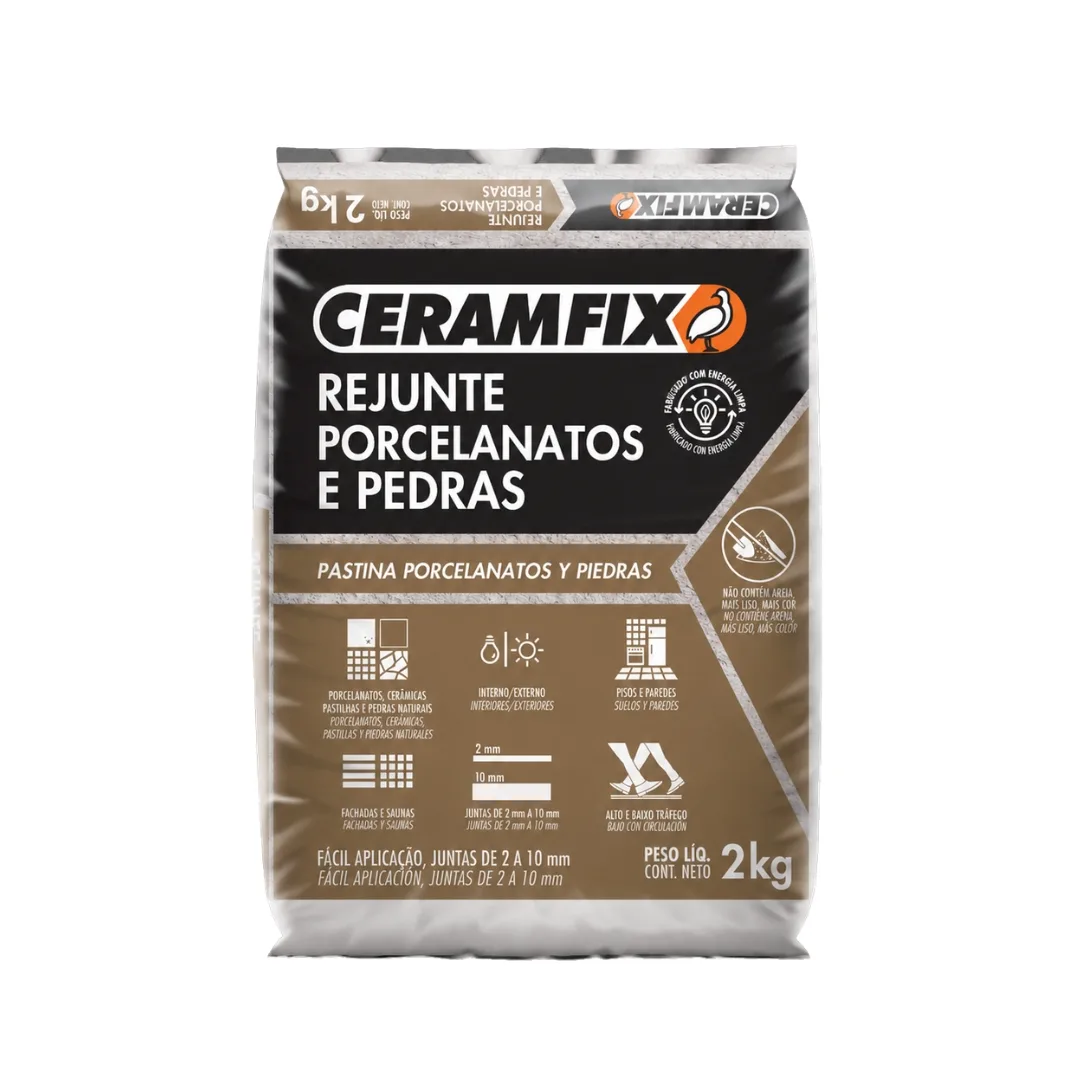 Rejunte Porcelanatos e Pedras 2KG Ceramfix