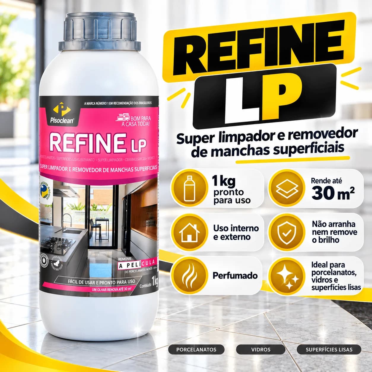 Refine LP Pisoclean 1kg Tira Manchas Porcelanatos Ceramicas